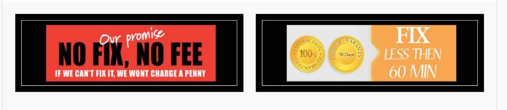 No Fix No Fee promise — Fix Less Than 60 Min guarantee